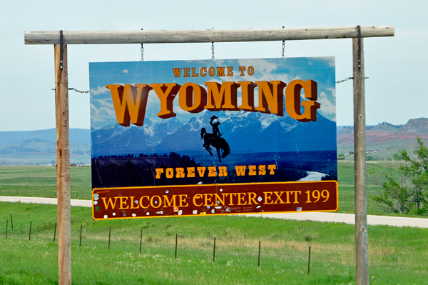 Wyoming Welcome sign